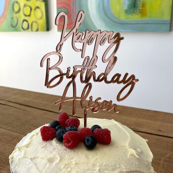 Personalised Mirrored Birthday Cake Topper, 2 of 4