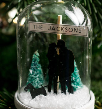 Personalised Family Silhouette Glass Dome Bauble, 6 of 6