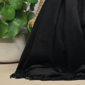 Super Soft Plain Pashmina Style Scarf In Black, 3 of 3
