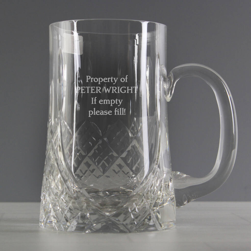 Personalised Pint Cut Crystal Tankard By Blackdown Lifestyle