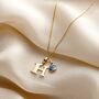 9ct Gold Talisman And Letter Charm Necklace, thumbnail 2 of 9