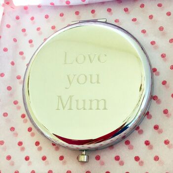Mummy /Mum Silver Plated Compact Mirror, 2 of 6