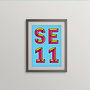 Se11 London Postcode Neon Typography Print, thumbnail 3 of 4