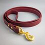 Luxury Leather Dog Collar And Matching Lead Set Burgundy, thumbnail 5 of 12