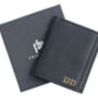 Men's Luxury Black Leather Wallet Flapover Design Trifold Rfid Protected Personalised, thumbnail 2 of 8