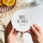 Personalised Mr And Mrs Ceramic Coaster Set For Couples, thumbnail 5 of 10