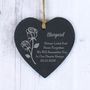 Personalised Rose Slate Heart Sign, thumbnail 2 of 3