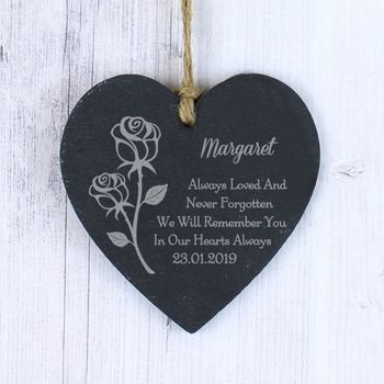 Personalised Rose Slate Heart Sign, 2 of 3