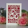 Personalised Papercut Ampersand Valentines Card, thumbnail 3 of 8