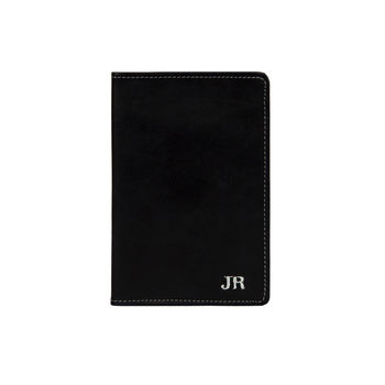 Personalised Leather Passport Cover In Ebony Black, 2 of 6