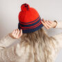 Unisex Hat Knitting Kit Poppy Red, thumbnail 2 of 7