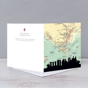 Singapore Skyline With City Map Card, 2 of 2