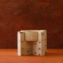Travertine And Brass Studded Vessel, thumbnail 1 of 2