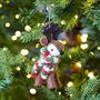 Felt Reindeer Christmas Decoration, thumbnail 3 of 5