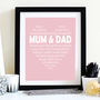 Mum And Dad Personalised Heart Print, thumbnail 4 of 6