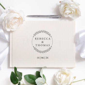 Personalised Wedding Linen Guest Book Floral, 3 of 9