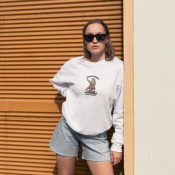 Funny Retro White Unisex Sweatshirt, 3 of 5