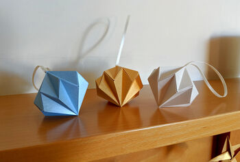 Metallic Diamond Origami Paper Christmas Decoration, 8 of 8