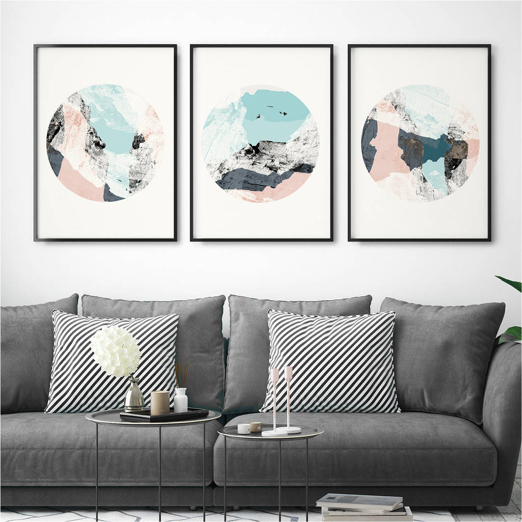 Set Of Three Abstract Wall Art Prints By Bronagh Kennedy - Art Prints