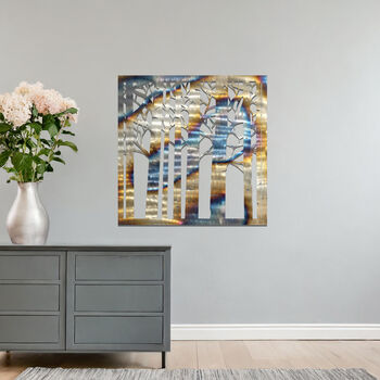 Contemporary Metal Tree Wall Hanging Art Sculpture For Home, 4 of 11