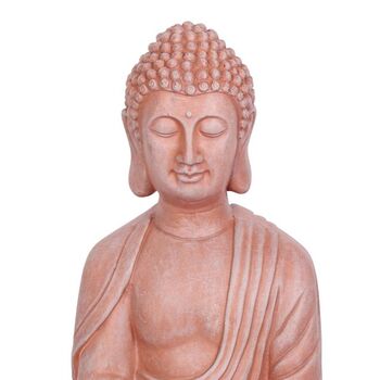 Terracotta Effect 52cm Sitting Garden Buddha, 3 of 3