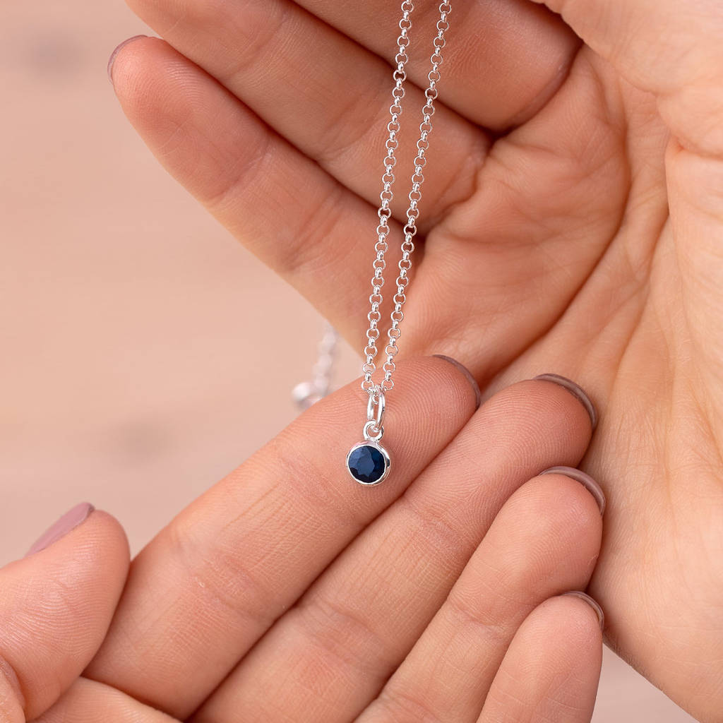 Sapphire Necklace, September Birthstone, 1 of 12