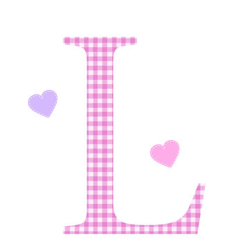 Personalised Pink Gingham Wall Letter Sticker, 2 of 2