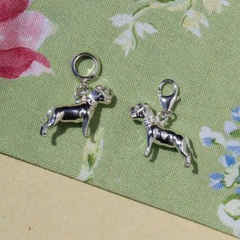 Staffordshire Bull Terrier Charm Sterling Silver, 2 of 8