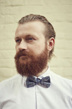 Mens Blue Ditzy Floral Ready Tied Adjustable Bow Tie, 9 of 12