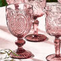 Set Of Six Embossed Coloured Wine Goblets, thumbnail 3 of 3