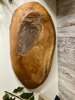 Large Teak Root Fruit Bowl 45cm Hand Carved Natural Wood Decor, 4 of 7