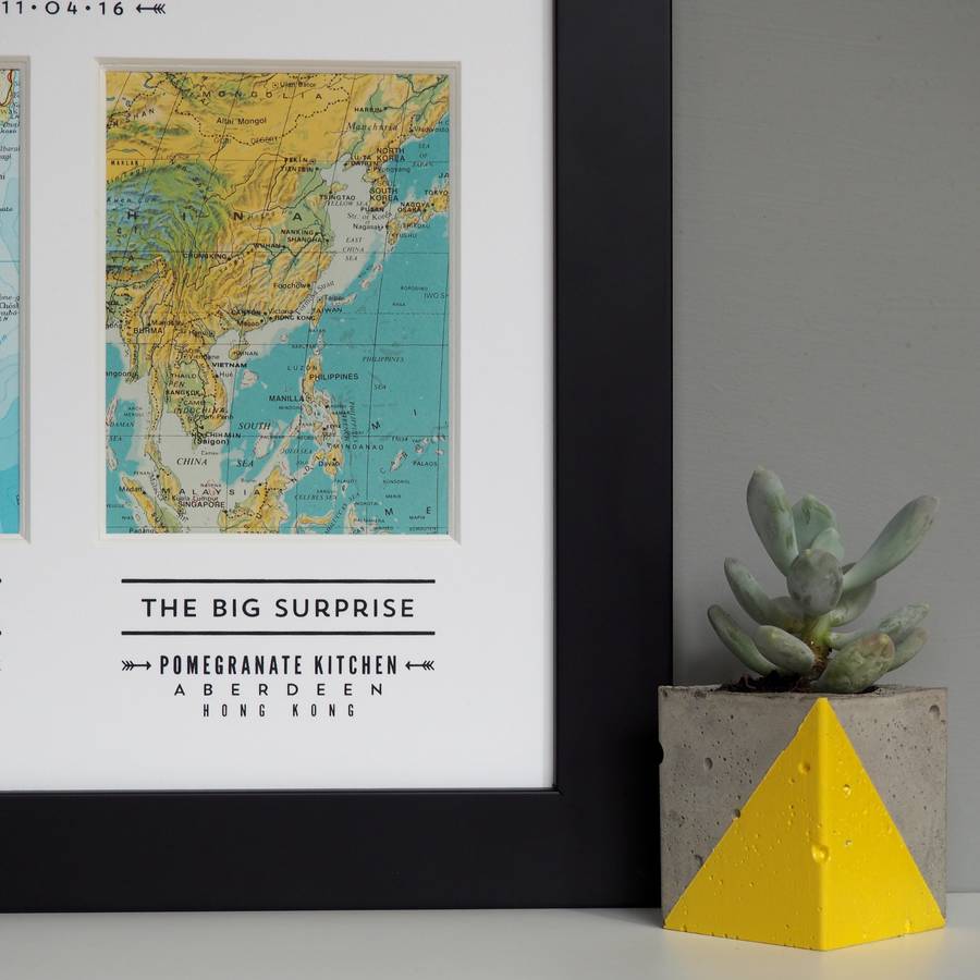 Personalised Two Map Location Art Print By Basil & Ford ...