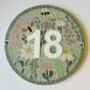 Pink And Purple Floral Mosaic House Door Number Sign, thumbnail 2 of 3