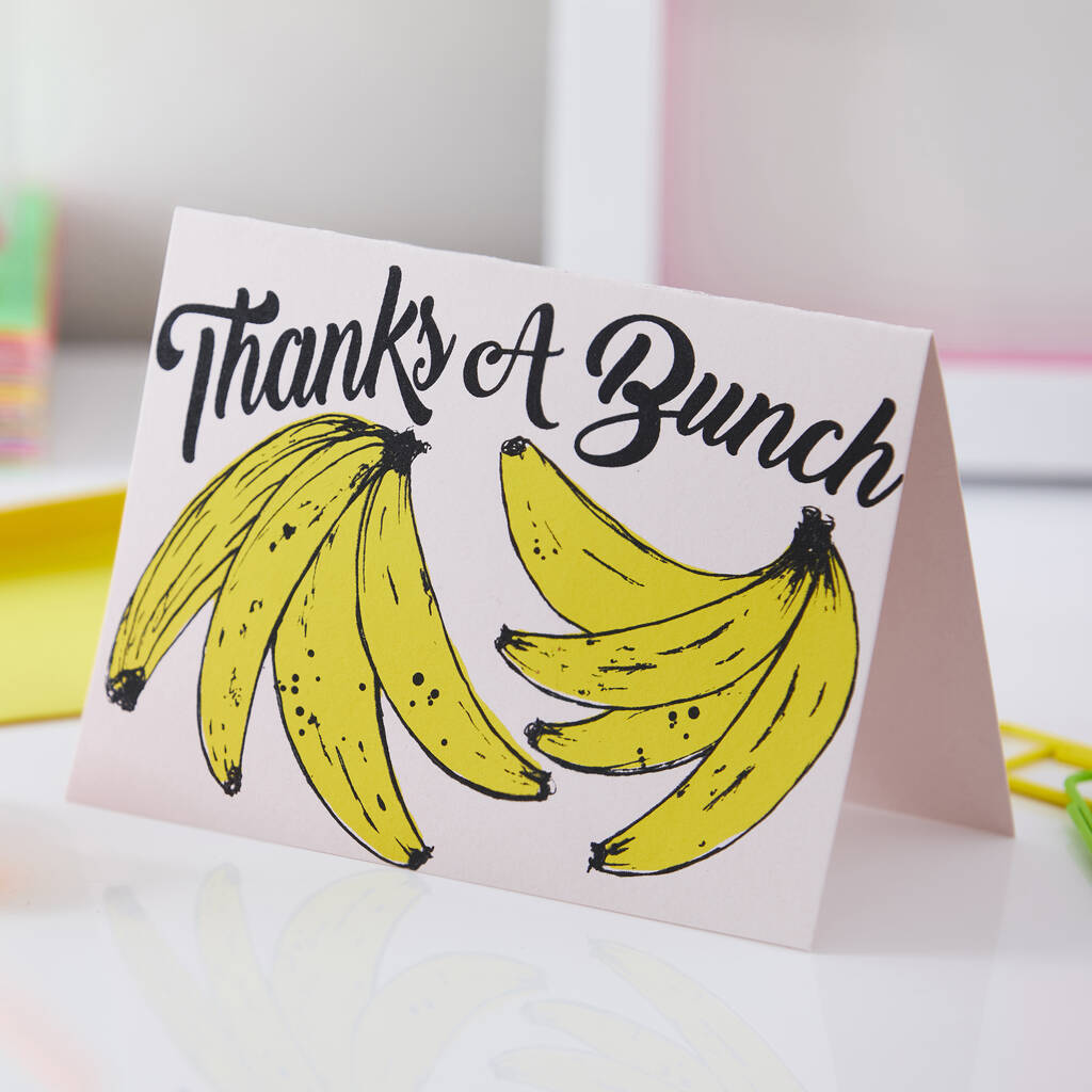 'Thanks A Bunch' Hand Screen Printed Card, 1 of 4