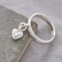 Sweetheart Recycled Silver Heart Charm Ring, thumbnail 8 of 9