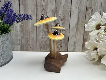 Psychedelic Yellow Amanita Mushroom Sculpture Small, 9 of 12