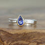 Solid Gold And Silver Birthstone Alice Tanzanite Ring, thumbnail 1 of 6