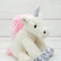 Unicorn Soft Toy With Personalised Engraved Heart, thumbnail 4 of 7
