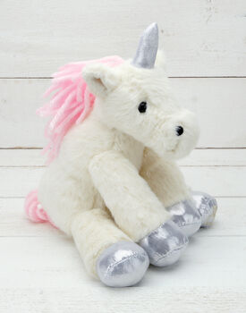 Unicorn Soft Toy With Personalised Engraved Heart, 4 of 7