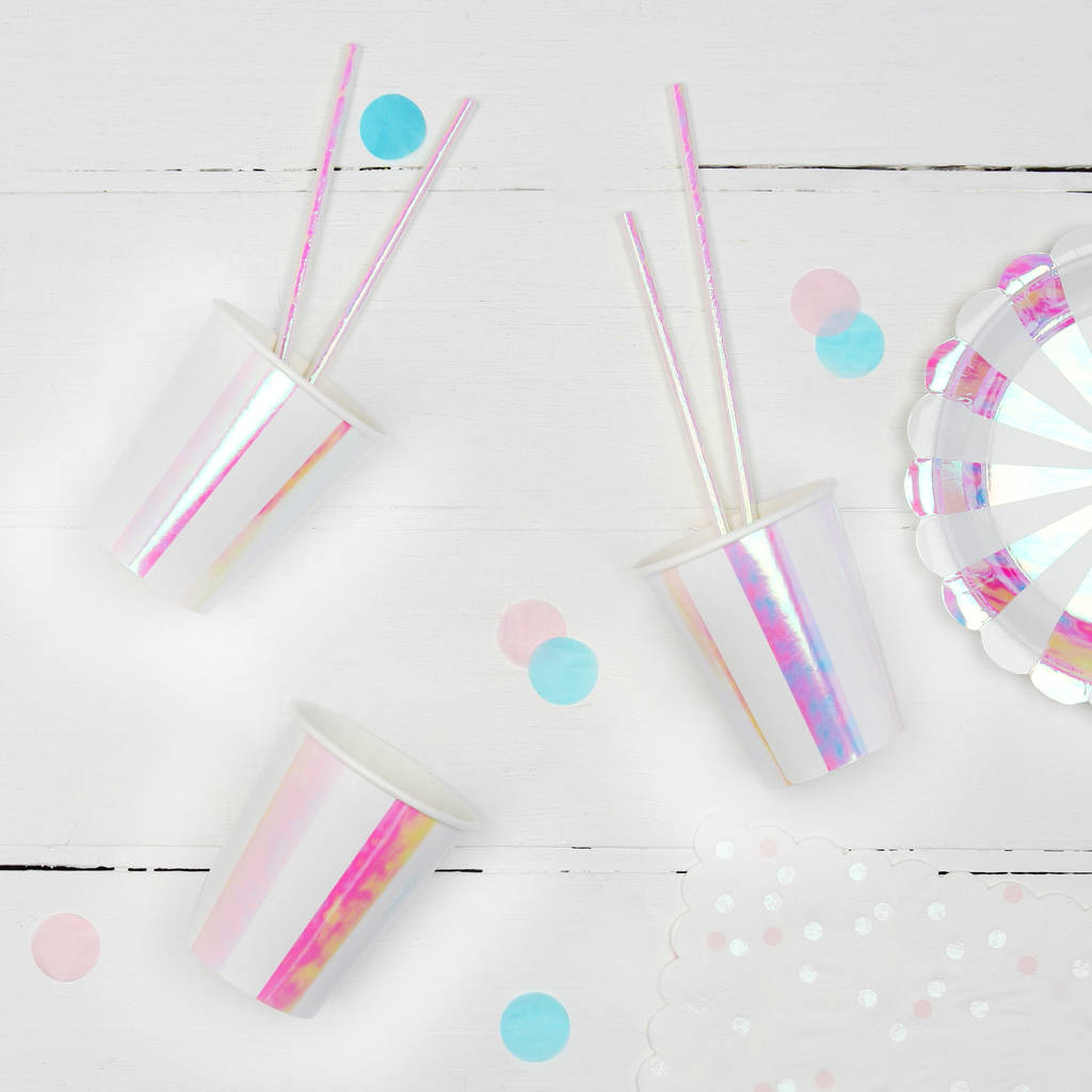 Iridescent Stripe Party Cups, 1 of 2