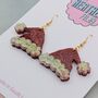 Red And White Glitter Santa Hat Earrings, thumbnail 4 of 4