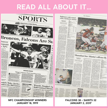 Atlanta Falcons Personalised Gift Newspaper Book, 6 of 10