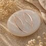 Overlap Wishbone Rose Gold Plated Silver Drop Earrings, thumbnail 1 of 4