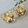Bumblebee Hand Painted Glass Tea Light Holders, thumbnail 5 of 6