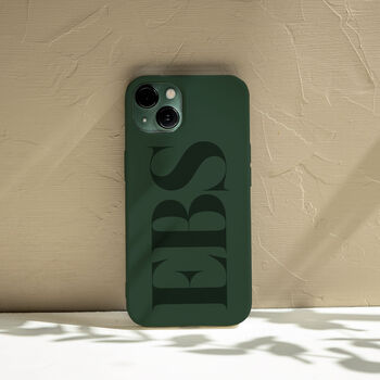 Personalised Pine Green Initials Phone Case, 8 of 9
