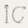 Silver White Topaz Gemstones Seren Hoops, thumbnail 2 of 4
