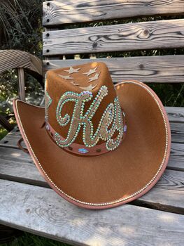 Personalised Brown Cowboy Hat, 2 of 5