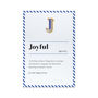 J Is For Joy Pin Badge And Card, thumbnail 4 of 4