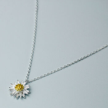 Sterling Silver Daisy Pendant Necklace, 4 of 6