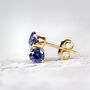 Blue Crystal Stud Earrings In Gold Or Silver, thumbnail 2 of 12